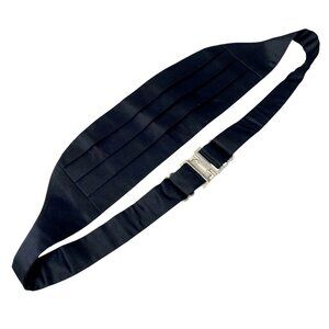 CREWCUTS Kids Cummerbund Boys L/XL Black Silk Formal Wear Belt Accessory J.Crew